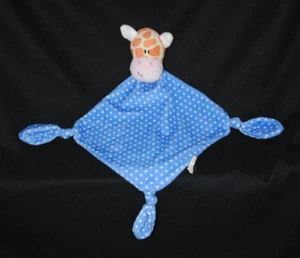 Doudou plat girafe RUSS BERRIE bleu à pois TTBE - Picture 1 of 1