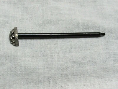 Vintage Deco Hair Pin Stick Curved Rhinestone Top Faux Tortoise 3” - Image 1 of 4