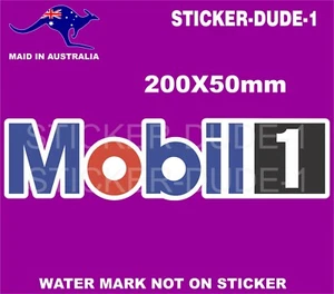MOBIL 1 STICKER 200x50mm BATHURST V8 SUPER CAR MANCAVE WELDER BEER FRIDGE ETC - Picture 1 of 1