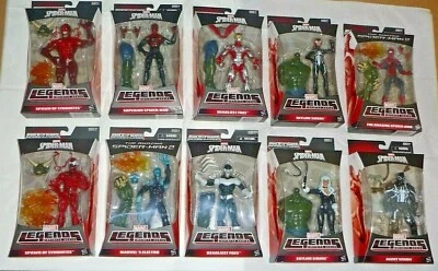 MARVEL LEGENDS SPIDER-MAN BUILD A FIGURE GREEN GOBLIN SET OF 10 AGENT VENOM NEW - Image 1 of 4