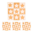 Lot de 36 pièces de tapis de jeu étoiles Tapis de puzzle en mousse orange-beige