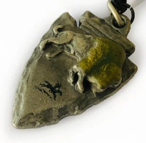 Buffalo Arrowhead  Western Siskiyou Buckle CO 1980s Vintage Pewter Necklace - Picture 1 of 7