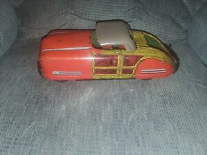 Vintage Wyandotte 1940's' Woody Tin Toy Convertible Hard Top Car, USA