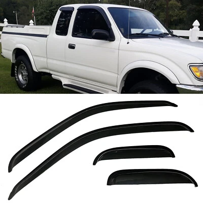 Fit 1995-2004 Toyota Tacoma Extended Cab Window Visors Sun Vent Rain Guard Shade - Image 1 of 4