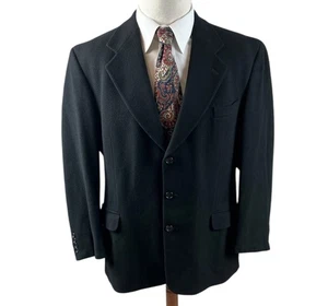 Gianfranco Ruffini Blazer Mens 43R Black Cashmere Wool Blend Sport Coat Jacket - Picture 1 of 15