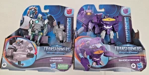 NEW SEALED 2 Transformers EarthSpark Warrior Class Terran Thrash Shockwave - Picture 1 of 15
