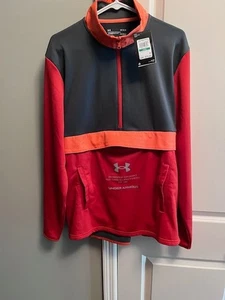 Under Armour Golf Men's Large, Orange/Grey , 1/2 Zip, Storm Pullover-NWT! - Picture 1 of 6