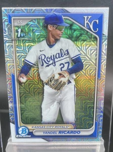 2024 1st Bowman Chrome Mojo Refractor Prospects BCP-177 Yandel Ricardo KC Royals - Imagen 1 de 2