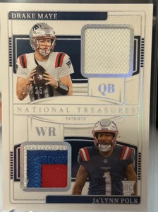 Parche doble plateado RC/25 2024 National Treasures Drake Maye Ja'lynn Polk Rookie - Imagen 1 de 2