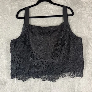 Crop Spitzentop Damen ärmellos schwarz Gr. 22 mit Reißverschluss gefüttert Goth Dark Romance - Bild 1 von 9