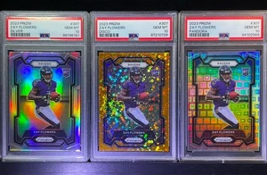 Prizm #307 Zay Flowers Rookie 2023 PSA 10 Lote *3 GEMAS* Plata, Discoteca y Pandora - Imagen 1 de 4