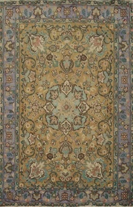 Vintage Wool Floral Traditional Rug 4x6 Hand-knotted Carpet - Picture 1 of 14