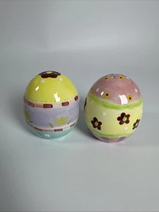 Uova di Pasqua Sale e Pepe Shaker Vacanze Dipinte a Mano Vintage - Foto 1 di 8