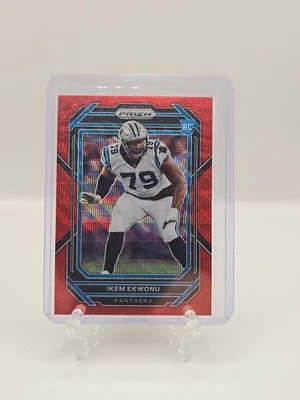 2022 Panini Prizm Red Mojo Rookie Ikem Ekwonu /149 #366 Carolina Panthers - Image 1 of 3