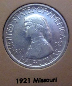 1921 P (Philadelphia) Missouri Commemorative Half Dollar. High grade - Picture 1 of 2