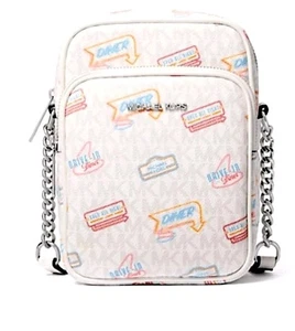 Neu mit Etikett Michael Kors Jet Set AUTHENTISCHER Druck Diner Mädchen Logo Crossbody Optik weiß - Bild 1 von 9
