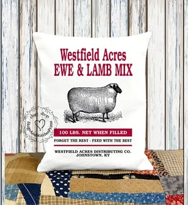 Westfield Sheep Lamb Feed Decorative Fabric Pillow #1279 - Picture 1 of 6