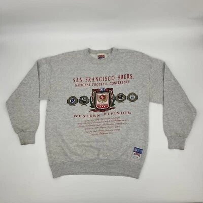 Vintage San Francisco 49ers heather gray crew neck Nutmeg men's size L - Image 1 of 4