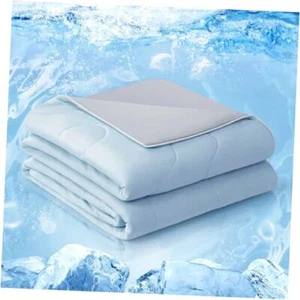 Cooling Comforter Queen, Cold Touch Fabric Absorbs Body Queen(90"x90") Blue - Picture 1 of 7