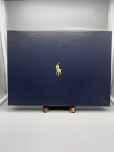 Vintage Ralph Lauren Gift Box Polo Logo Navy Gold Shirt Packaging Rare - Picture 1 of 11