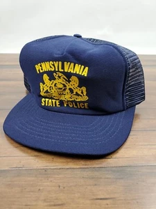 Vtg 80s 90s Pennsylvania State Police PSP Mesh Hat Snapback Trucker Adjustable - Picture 1 of 4