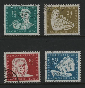 OPC 1950 Germany DDR Bach Semi Postal Set Sc#B17-B20 Used Sound 27768 - Picture 1 of 2