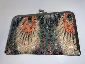 Peacock Feather Wallet Snap Closure 7.25" x 4.5" - Picture 1 of 7