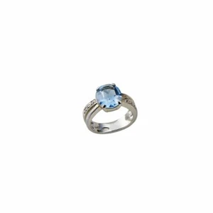 Ring aus Silber Massiv 925 Rhodium Ohne Nickel Mit Wasser Marine - Bild 1 von 2