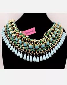 Jewelry Betsey Johnson Pendant bohemian multilayer weave water droplets necklace - Bild 1 von 4