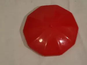 Paraguas de plástico rojo arco vintage para piscina 4 pulgadas hecho en Hong Kong - Imagen 1 de 4