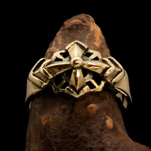 CHAOS RING, STUNNING MENS MARINERS CROSS EIGHT ARROWS RING SIZE 14 - SOLID BRASS - Picture 1 of 7