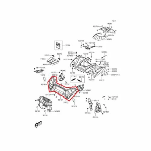 NEW OEM KAWASAKI BRUTE FORCE 300 FRONT BUMPER GRILL HEADLIGHT HOUSING Foto 1 de 1