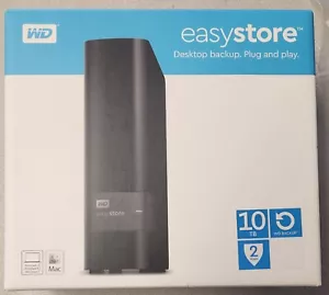 WD Easystore 10TB USB 3.0 Desktop Hard Drive wdbcka0100hbk with original box - Picture 1 of 6