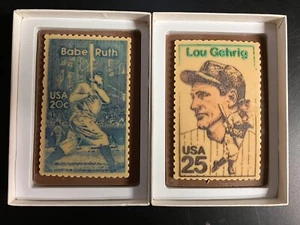 Babe Ruth Stamp Chocolate Pix Lou Gehrig USPS 1983 New York Yankees - Picture 1 of 10