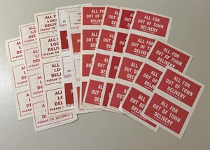 Mid Century Postal Local & Out of Town Delivery Labels - Picture 1 of 10