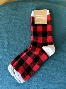 Madewell Buffalo Check Red Trouser Socks--NEW - Picture 1 of 5