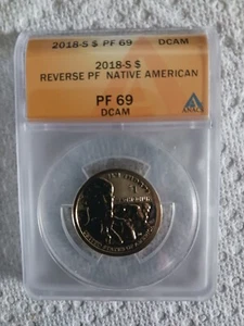 ANACS 2018 S Native American Jim Thorpe Dollar Reverse Proof PF69 FR Sacagawea - Picture 1 of 1