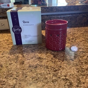 Scentsy Wärmer rot Rosso Vermillion Tribal Circles nicht mehr produziert schwer zu finden neu - Bild 1 von 5