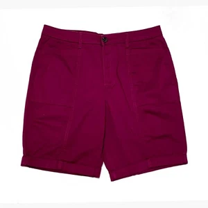 Croft & Barrow, Raspberry Purple Cuffed Shorts with Stretch, size 16 - Picture 1 of 5