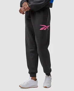 Pantalones de chándal para mujer Reebok vector de vellón negro talla L - Imagen 1 de 3