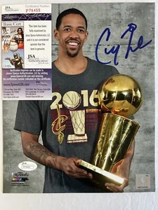 Channing Frye Cleveland Cavaliers Autographed 8x10 Holding NBA Trophy JSA COA - Picture 1 of 8