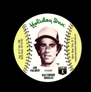 1977 MSA Holiday Inn Discs JIM PALMER Baltimore Orioles MINT - Imagen 1 de 2