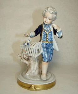 GDR Unterweissbach Dresden German Porcelain Birdcatcher Figurine Zustand Gärtner - Picture 1 of 9