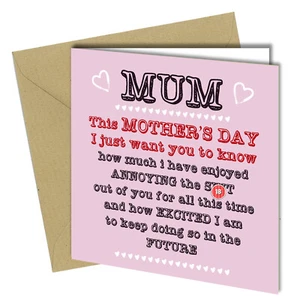 #481 MOTHERS DAY CARD Rude / Funny - Picture 1 of 2