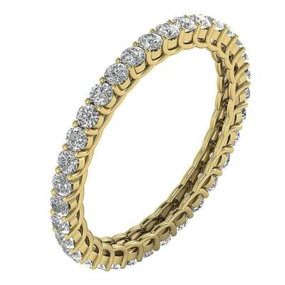 Eternity Anniversary Stackable Ring SI1 G 1.30 Carat Round Diamond 14K Rose Gold - Image 1 of 4