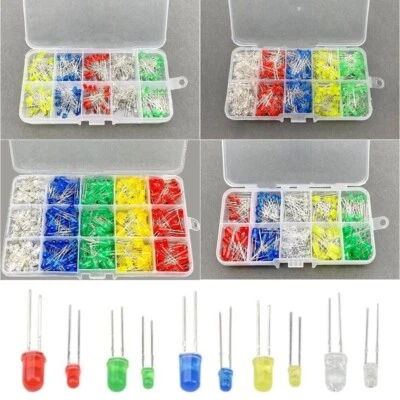 LED 3mm 5mm Sortiment 200 / 500 Stück blau gelb grün rot weiß Set LEDs farbig - Bild 1 von 4