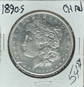 1890-S MORGAN SILVER DOLLAR ~CH/AU ~NICE COIN~ - Picture 1 of 2