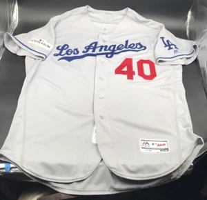 2017 Rick Honeycutt LA Dodgers Post Season Gray Team Issued Majestic Jersey #40 - Picture 1 of 13