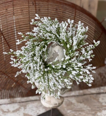 Anillo Vela Pilar Blanco Astilbe Flores Artificiales Mini Corona Floral Pulgadas Foto 1 de 4