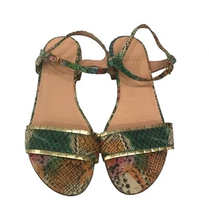 Stuart Weitzman Sandalen grün blau orange Animalprint Blockabsatz - Bild 1 von 6